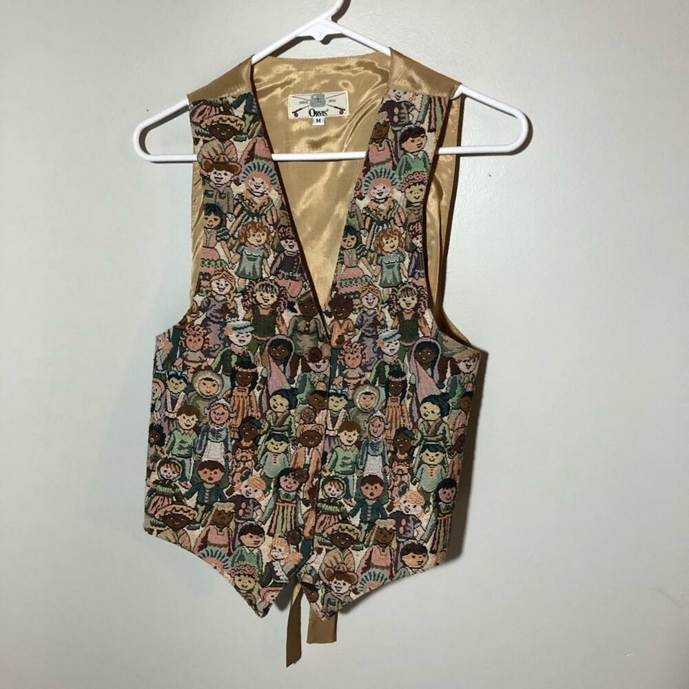Vintage orvis embroidered vest children of the world made in USA diversity sz M